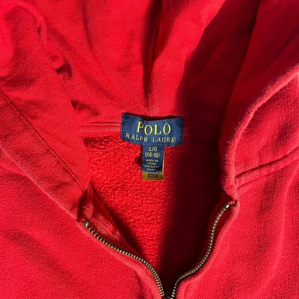 Polo Ralph Lauren Red Zip Up Hoodie